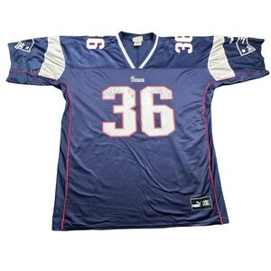 Milloy 36 New England‎ Patriots Puma Jersey Mens 2X Blue Football Vintage